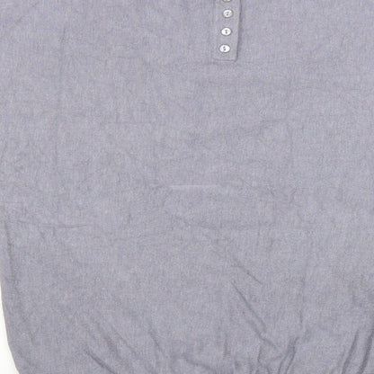 Next Womens Grey Scoop Neck Viscose Pullover Jumper Size 8 Button