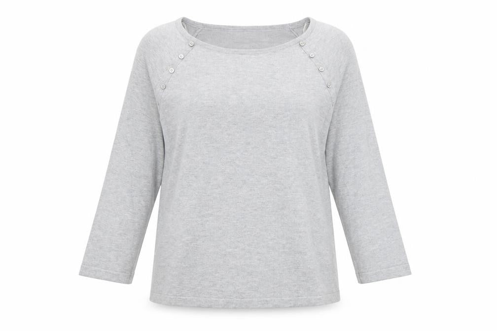 M&Co Womens Grey Viscose Basic Blouse Size 12 Scoop Neck