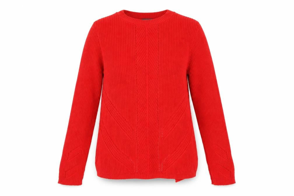 Primark Womens Red Round Neck Acrylic Pullover Jumper Size M