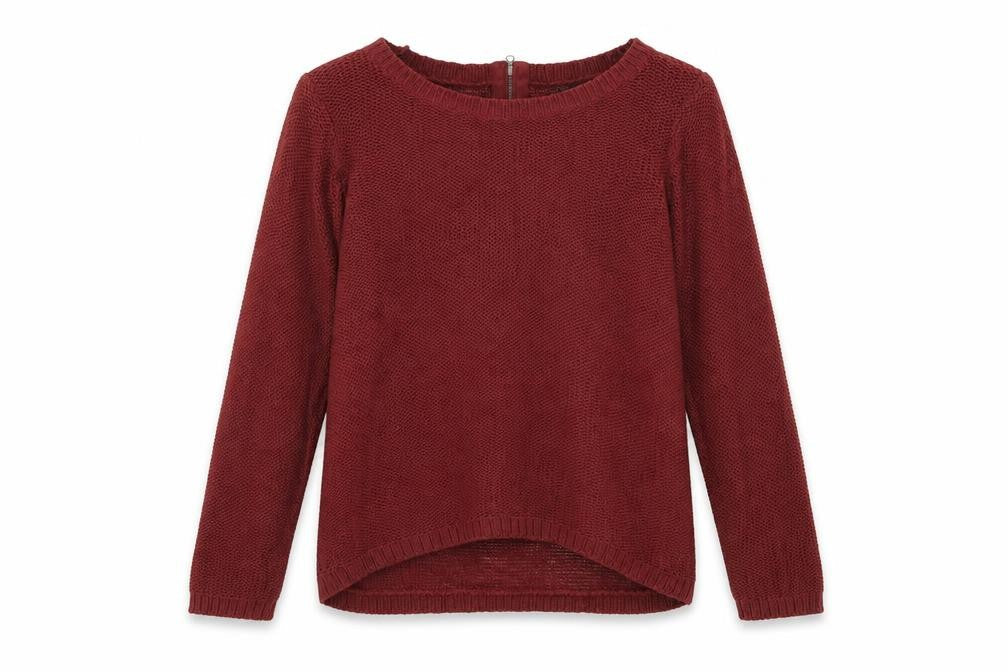 Divided Womens Red Boat Neck Acrylic Pullover Jumper Size 10