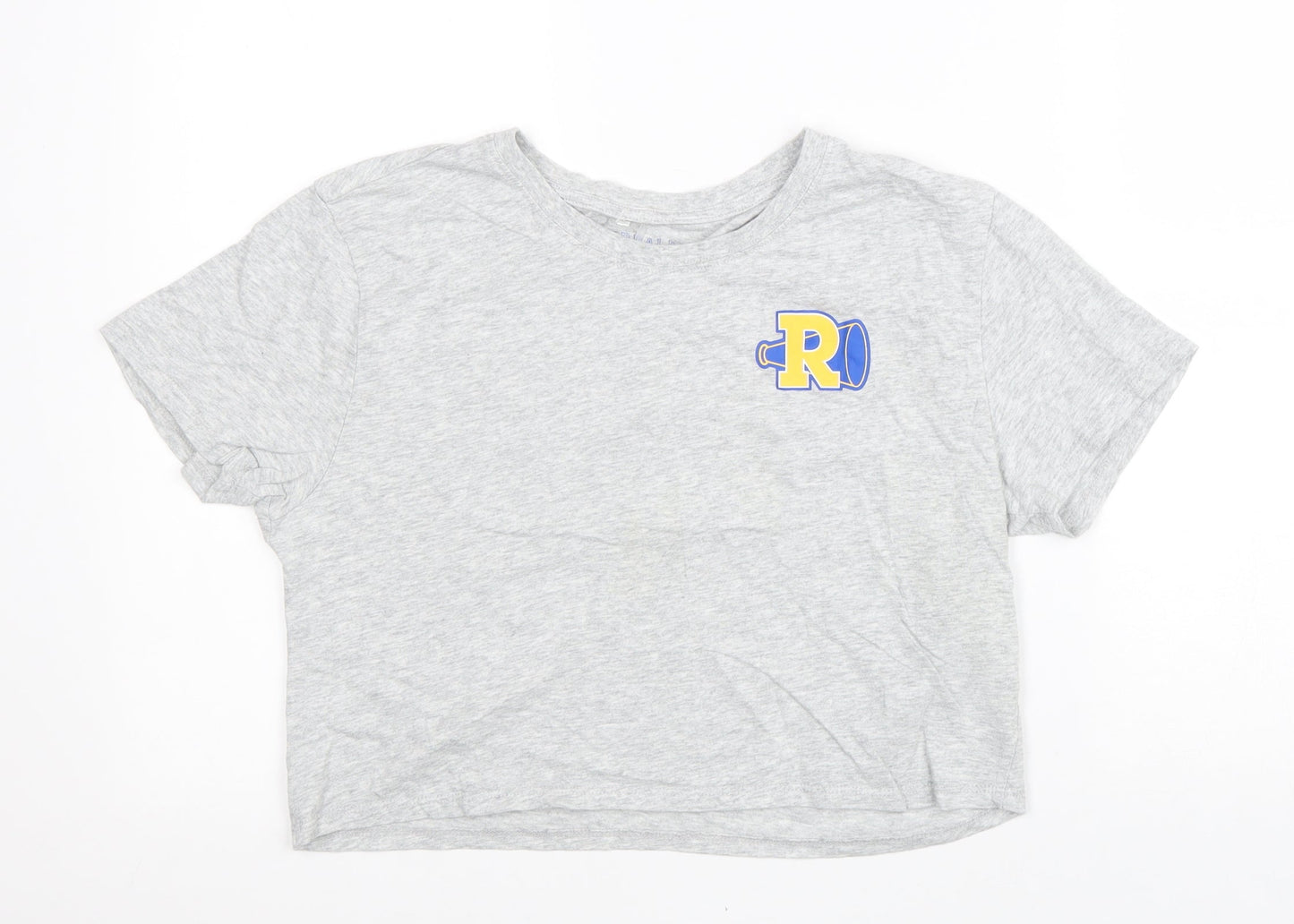 Riverdale Womens Grey Cotton Basic T-Shirt Size M Round Neck