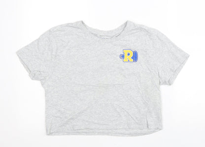Riverdale Womens Grey Cotton Basic T-Shirt Size M Round Neck