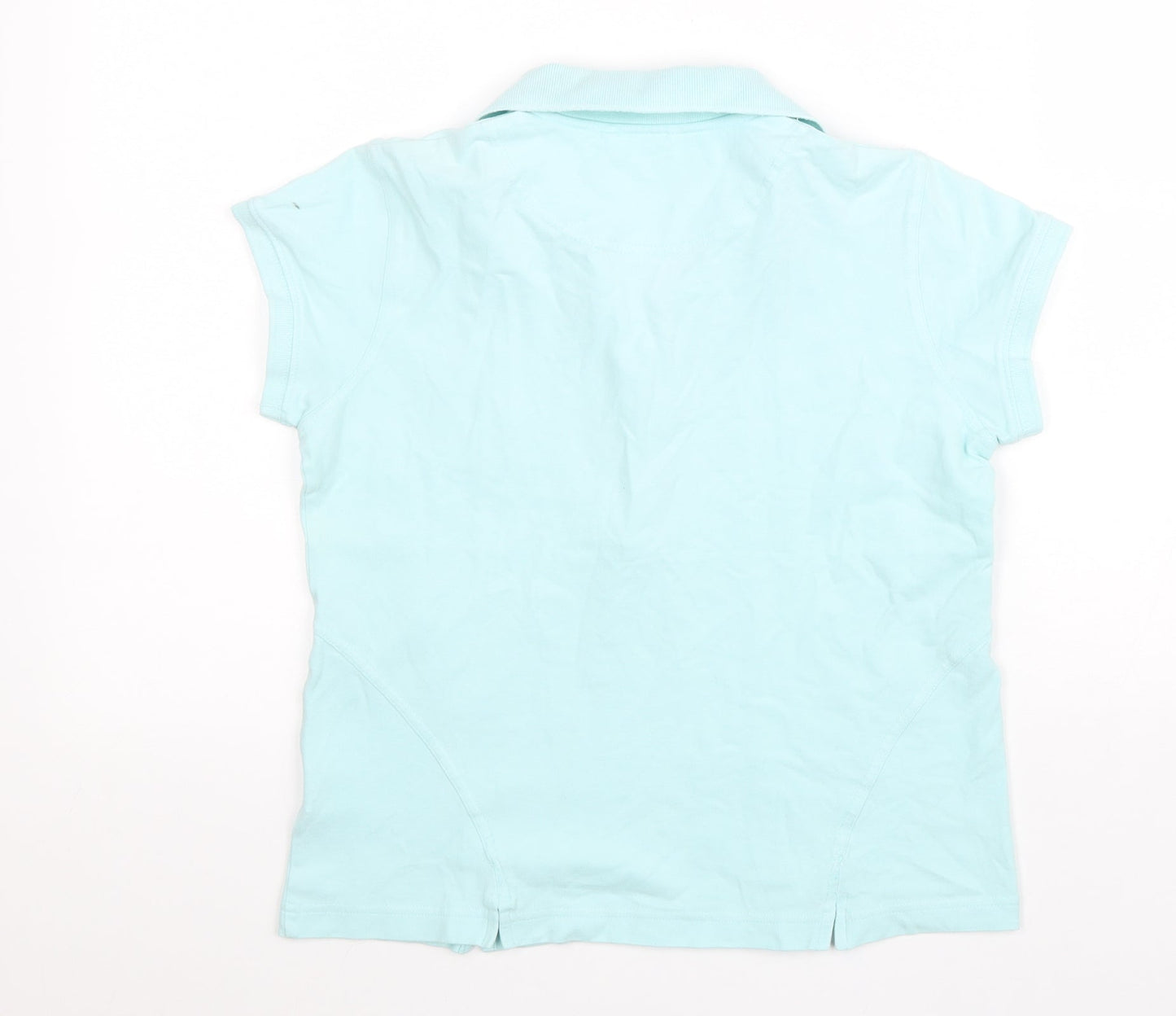 Green Lamb Womens Blue Cotton Basic Polo Size 12 Collared