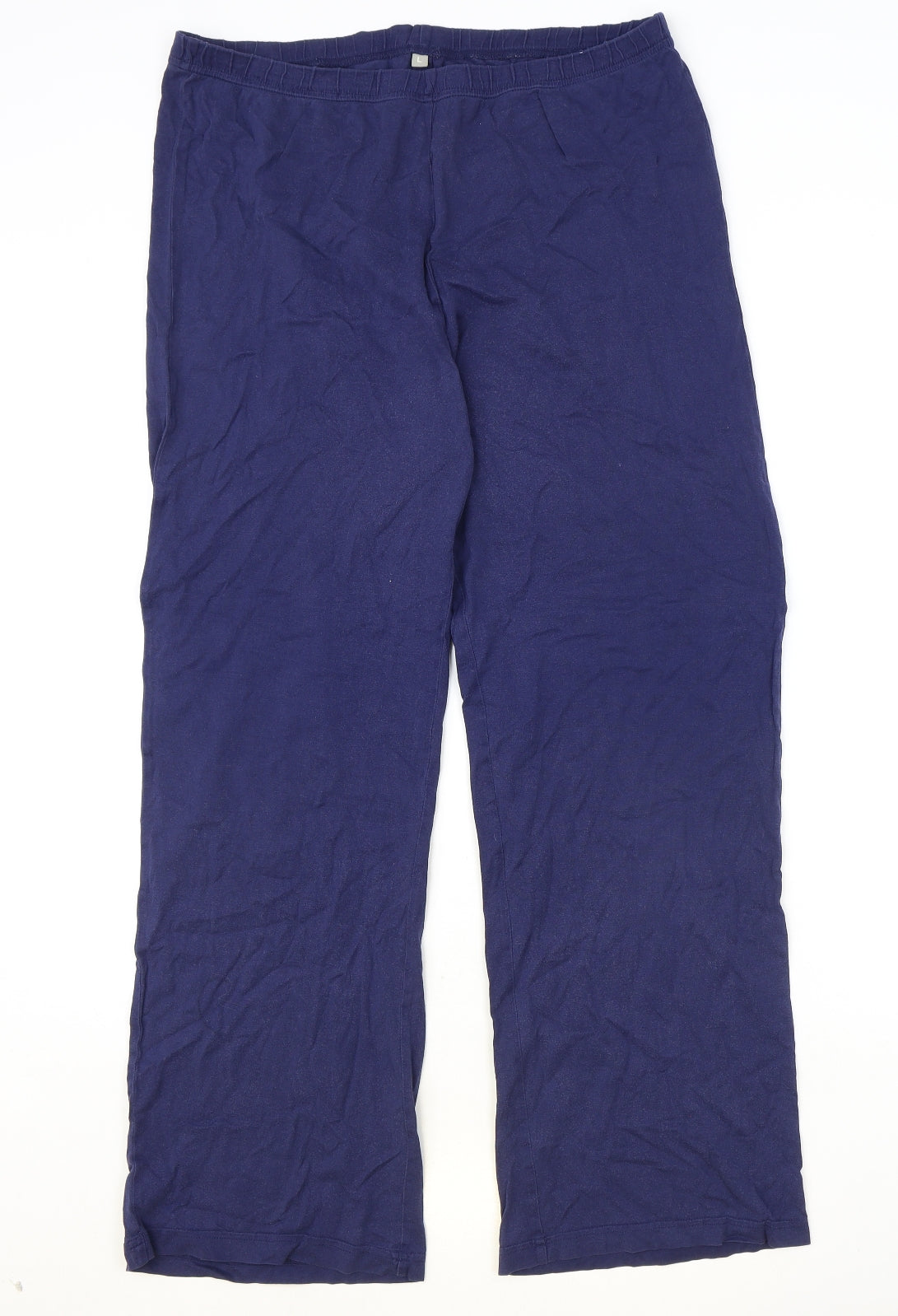 Preworn Womens Blue Viscose Trousers Size L Regular