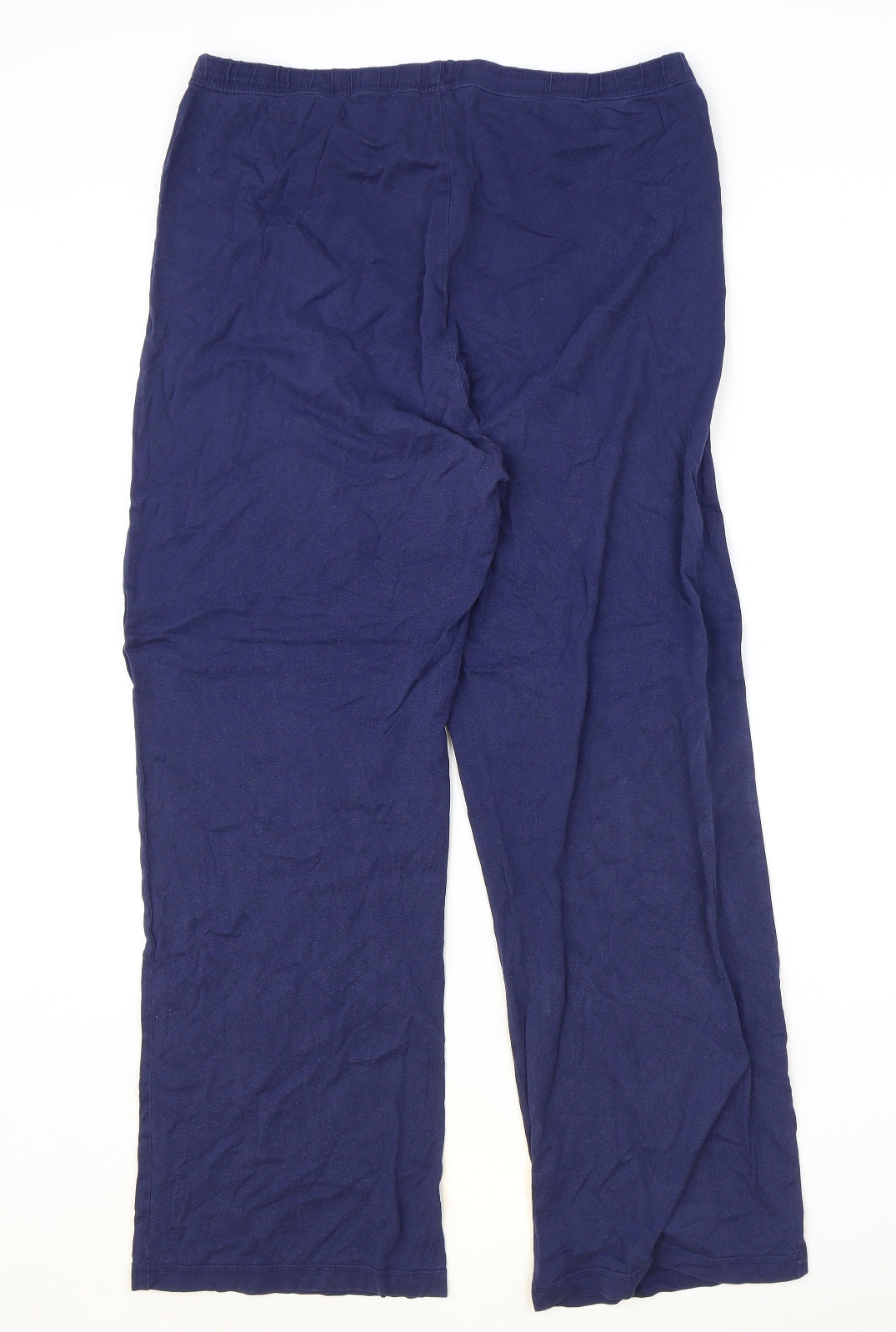 Preworn Womens Blue Viscose Trousers Size L Regular