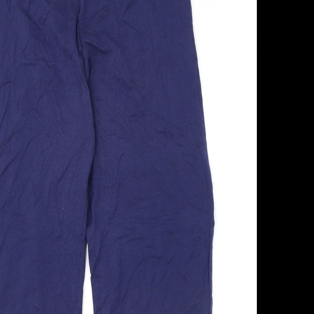Preworn Womens Blue Viscose Trousers Size L Regular
