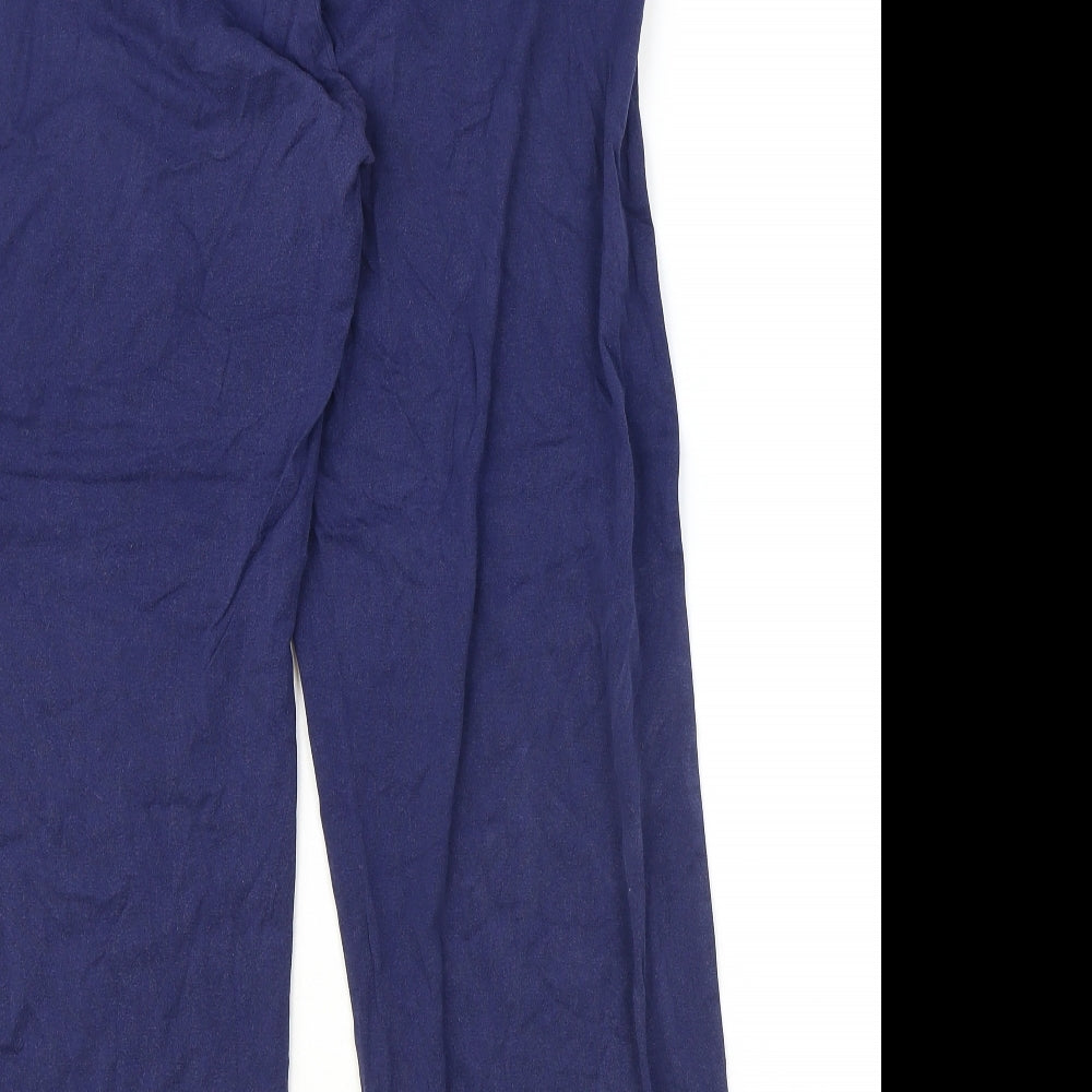 Preworn Womens Blue Viscose Trousers Size L Regular