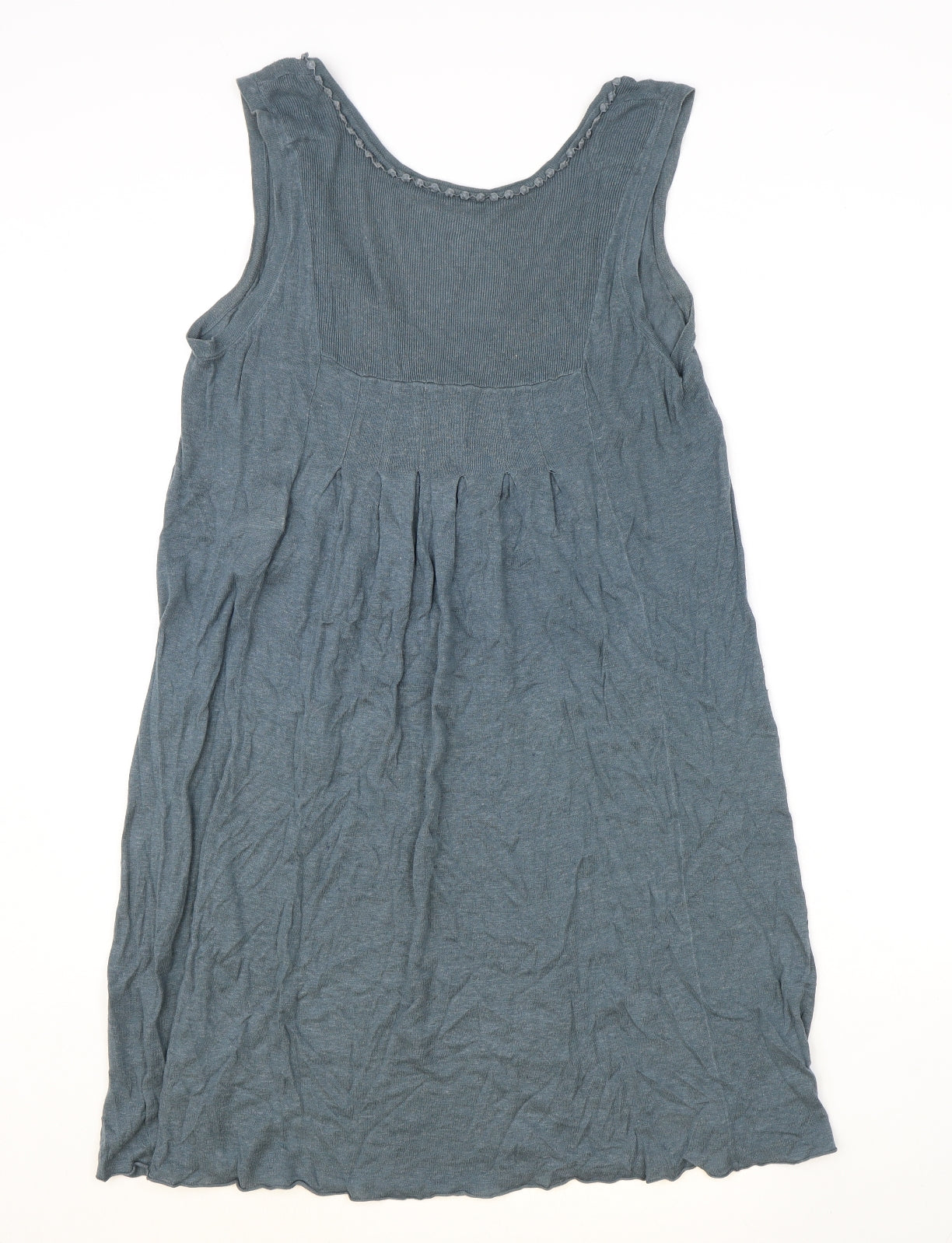 Kookai Womens Blue Linen A-Line Size S V-Neck Button
