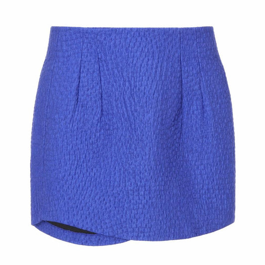 Zara Womens Blue Geometric Polyester Mini Skirt Size XS Zip