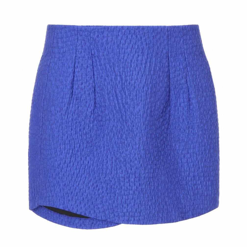 Zara Womens Blue Geometric Polyester Mini Skirt Size XS Zip
