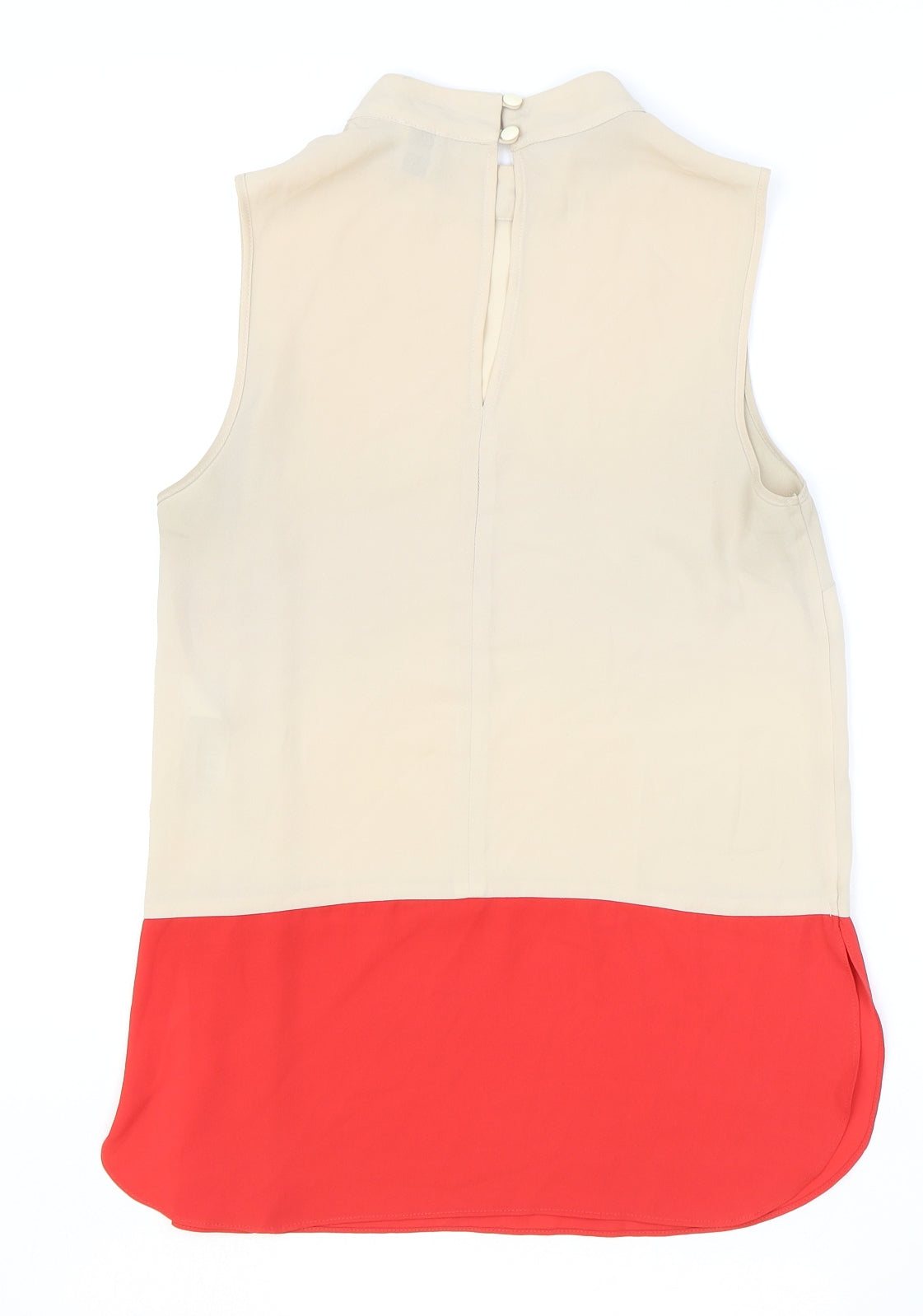 ASOS Womens Brown Polyester Basic Blouse Size 8 Mock Neck - Colourblock