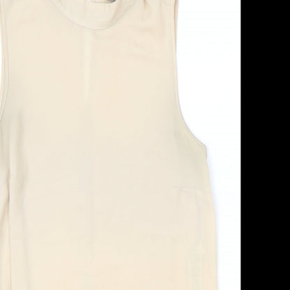 ASOS Womens Brown Polyester Basic Blouse Size 8 Mock Neck - Colourblock