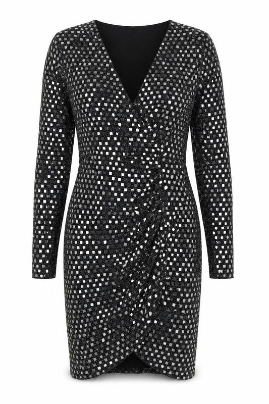 ASOS Womens Black Polyester Pencil Dress Size 6 V-Neck Pullover
