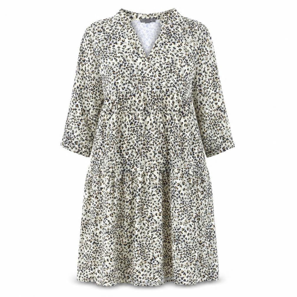 Primark Womens Brown Animal Print Polyester A-Line Size 10 V-Neck Pullover - Leopard Pattern