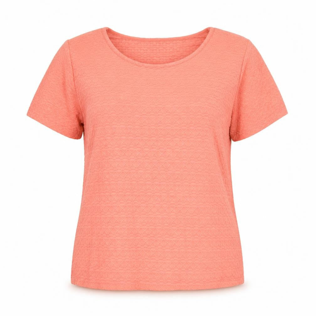 Profile Womens Pink Geometric Polyester Basic T-Shirt Size 14 Round Neck