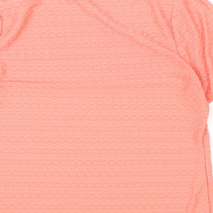 Profile Womens Pink Geometric Polyester Basic T-Shirt Size 14 Round Neck