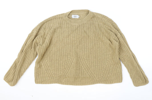 Only Womens Brown Round Neck Acrylic Pullover Jumper Size L