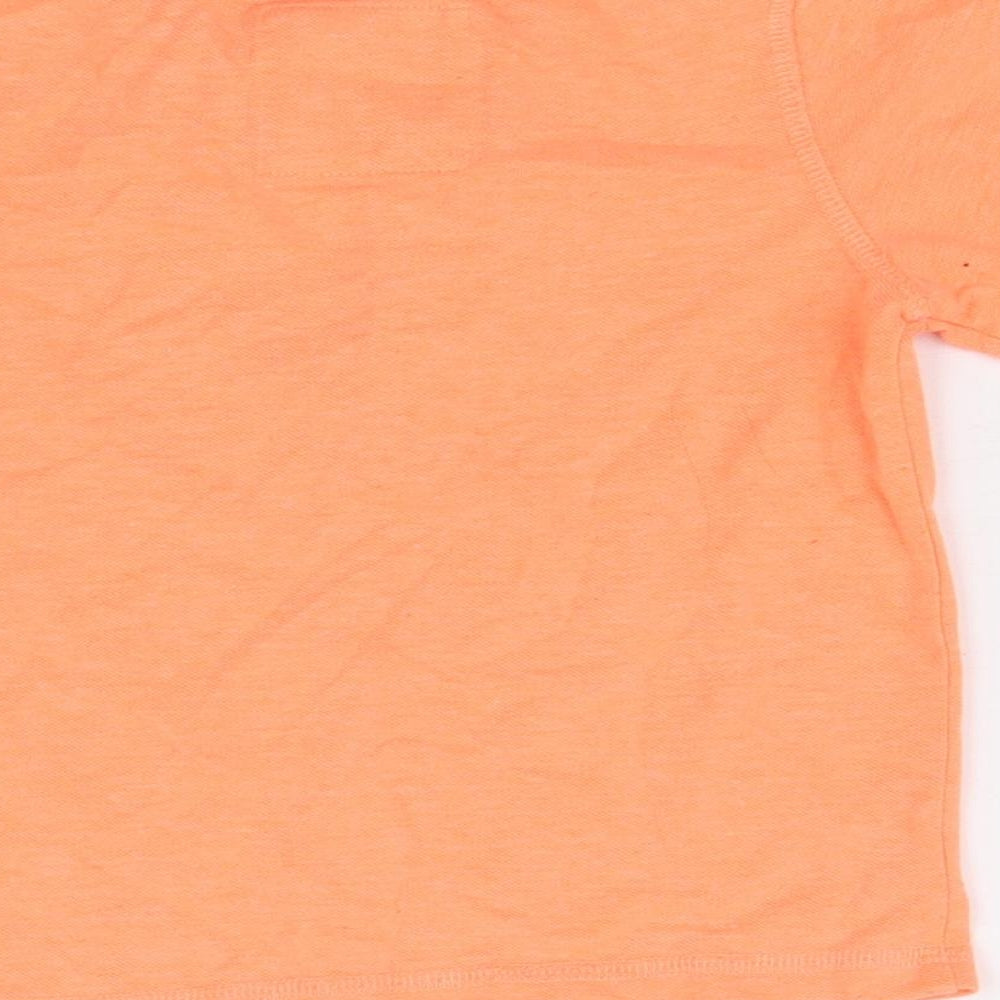 TU Boys Orange Polyester Basic Polo Size 18-24 Months Collared Button - Car