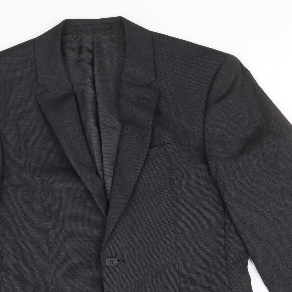 Marks and Spencer Mens Black Wool Jacket Suit Jacket Size 38 Regular
