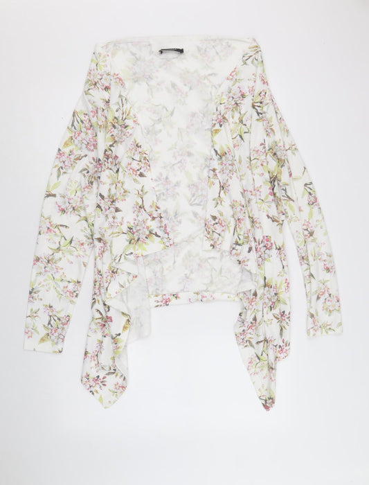 Moda Womens Multicoloured V-Neck Floral Polyester Cardigan Jumper Size M
