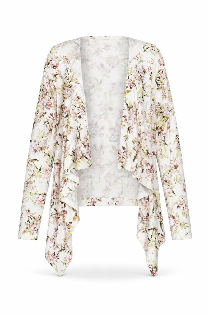 Moda Womens Multicoloured V-Neck Floral Polyester Cardigan Jumper Size M
