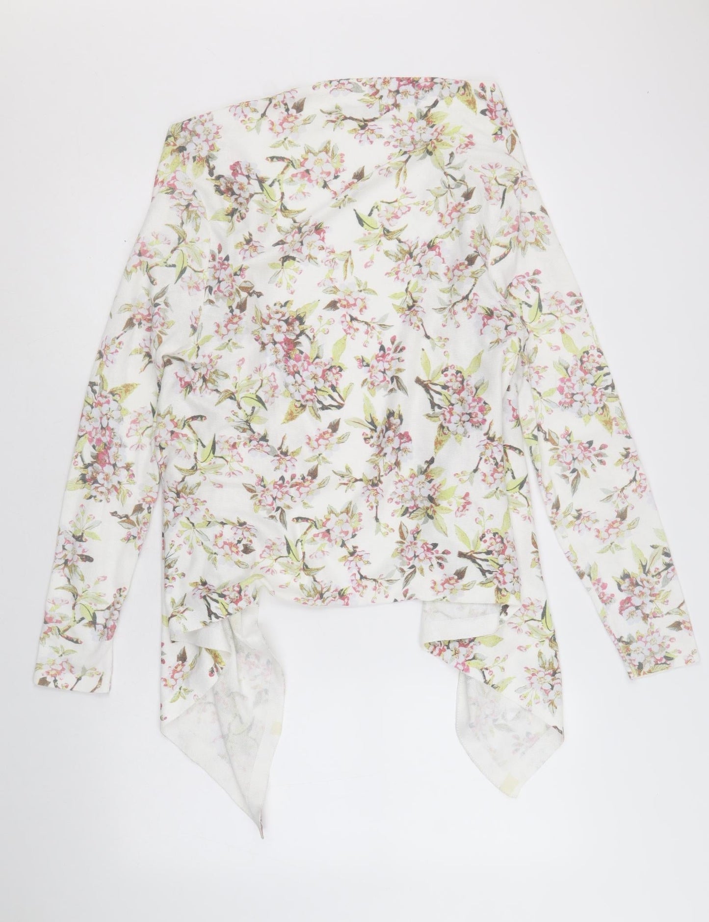 Moda Womens Multicoloured V-Neck Floral Polyester Cardigan Jumper Size M