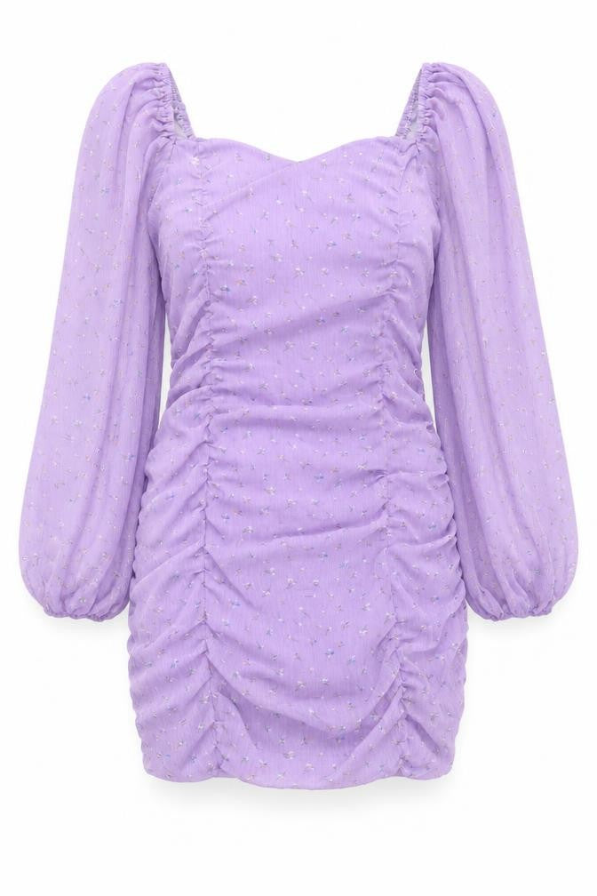 Boohoo Womens Purple Geometric Polyester Bodycon Size 12 Square Neck Pullover