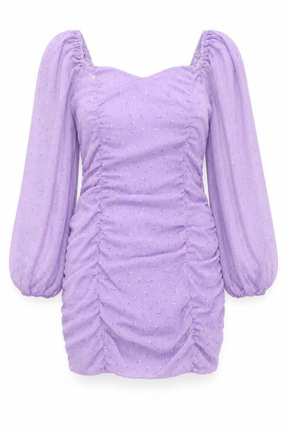 Boohoo Womens Purple Geometric Polyester Bodycon Size 12 Square Neck Pullover