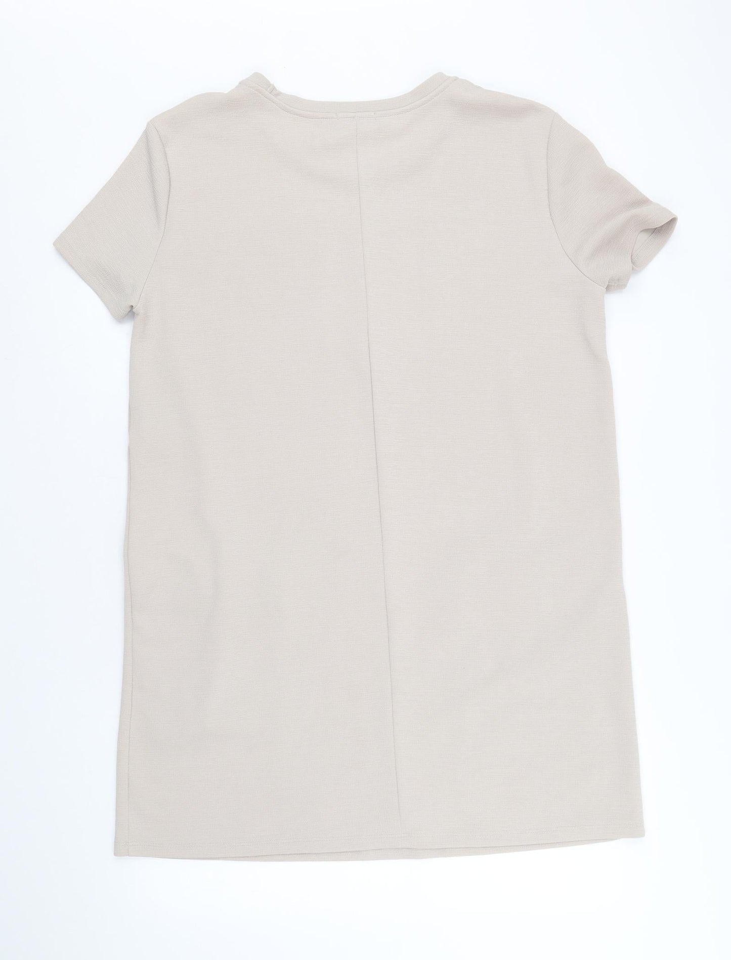 Zara Womens Beige Polyester A-Line Size S Round Neck Pullover