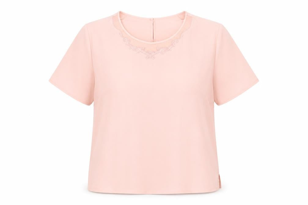 Ridella Womens Pink Polyester Basic T-Shirt Size 16 Round Neck