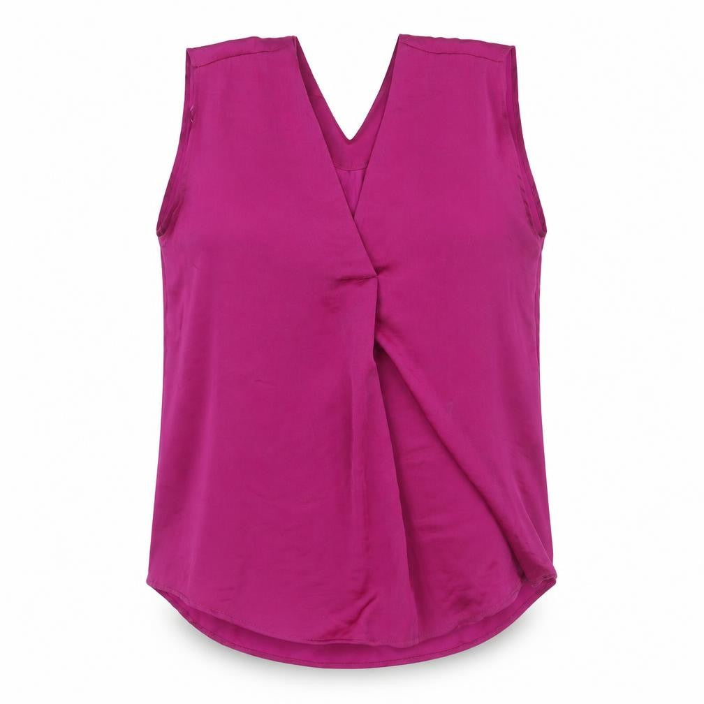 Marks & Spencer Womens Purple Polyester Basic Tank Size 8 V-Neck