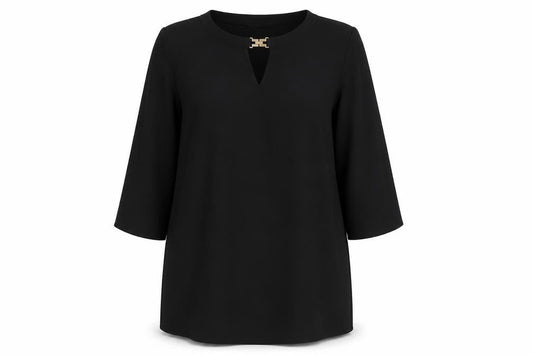 Atmosphere Womens Black Polyester Shift Size 18 Boat Neck Pullover - Necklace Detail