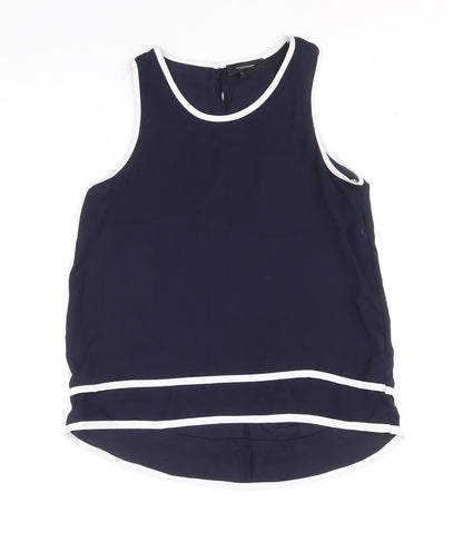 Atmosphere Womens Blue Polyester Basic Tank Size 10 Round Neck