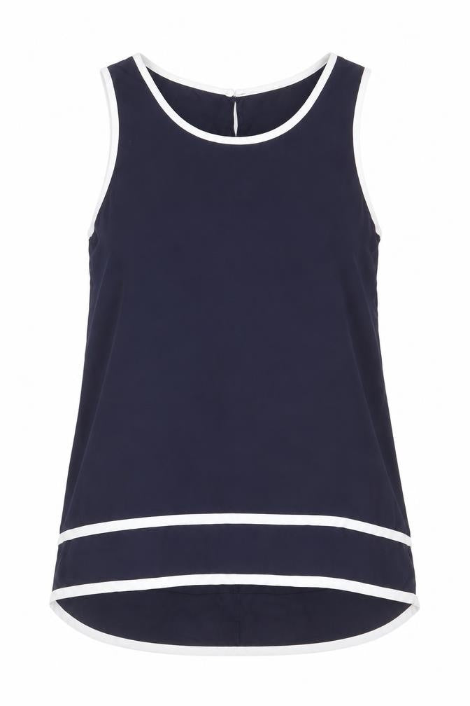 Atmosphere Womens Blue Polyester Basic Tank Size 10 Round Neck