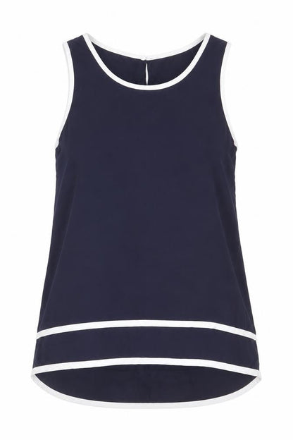 Atmosphere Womens Blue Polyester Basic Tank Size 10 Round Neck