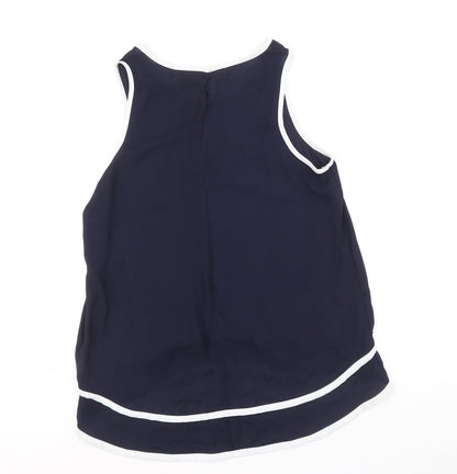 Atmosphere Womens Blue Polyester Basic Tank Size 10 Round Neck