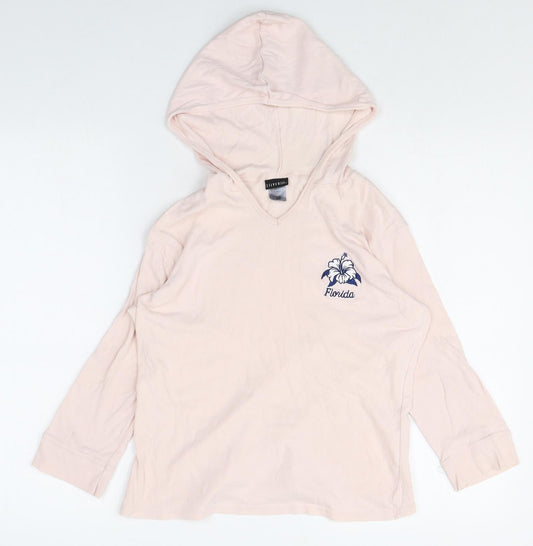 Silver Girls Pink 100% Cotton Pullover Hoodie Size L Pullover - Florida