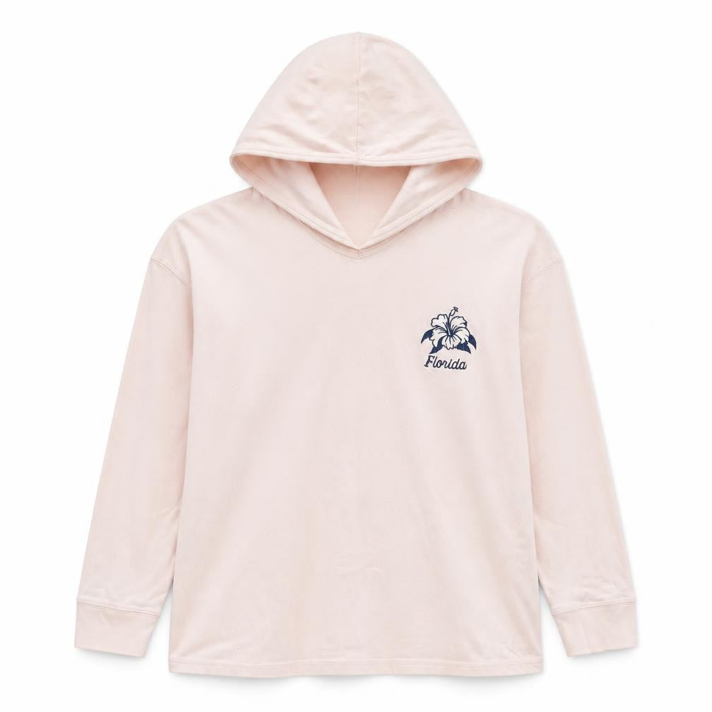 Silver Girls Pink 100% Cotton Pullover Hoodie Size L Pullover - Florida