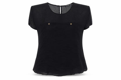 Atmosphere Womens Black Polyester Basic T-Shirt Size 8 Round Neck