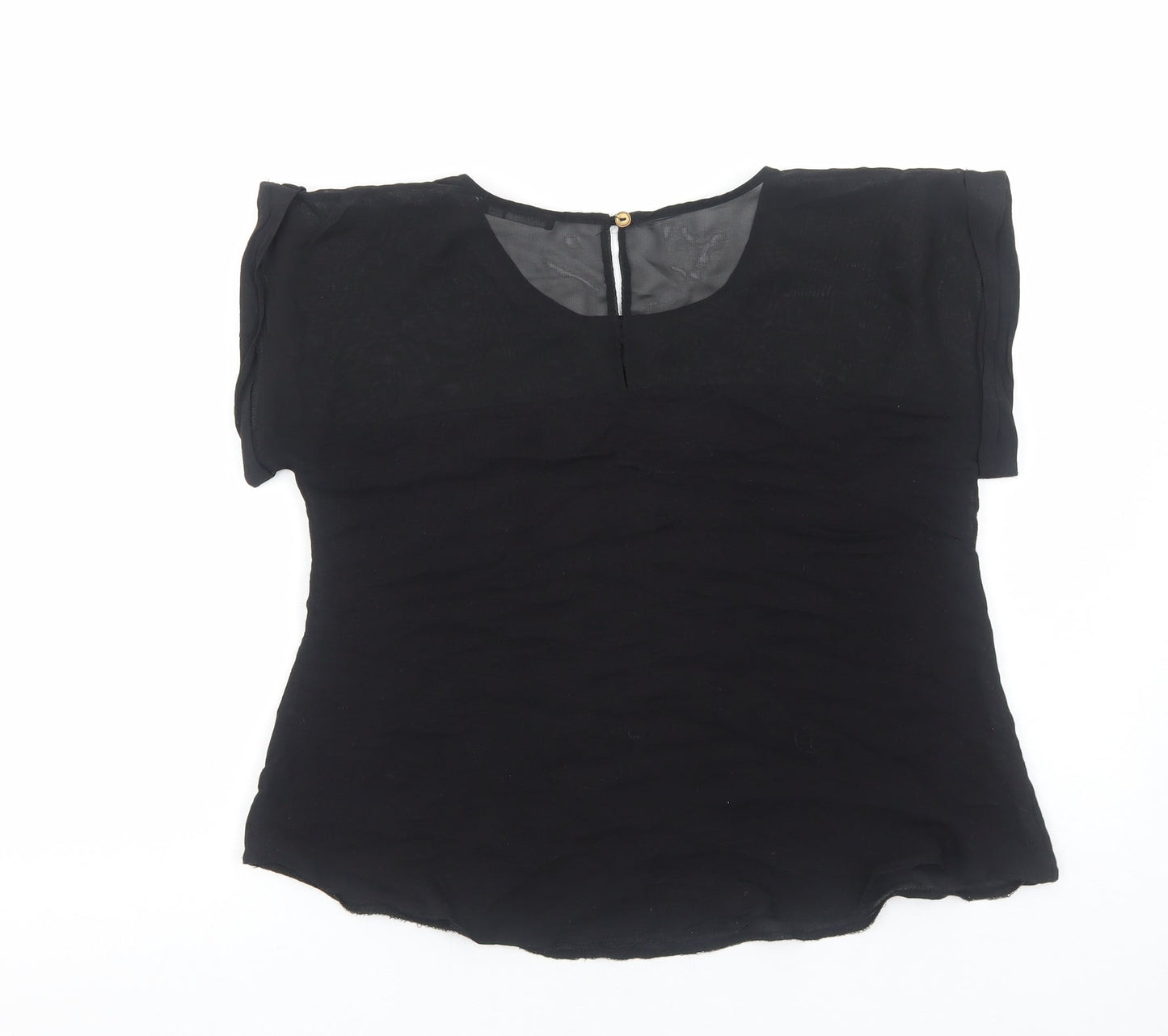 Atmosphere Womens Black Polyester Basic T-Shirt Size 8 Round Neck