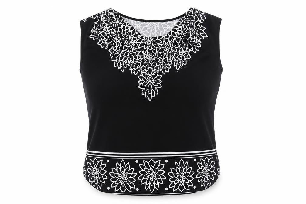 Apricot Womens Black Polyester Basic Blouse Size 8 Square Neck - Floral Detail