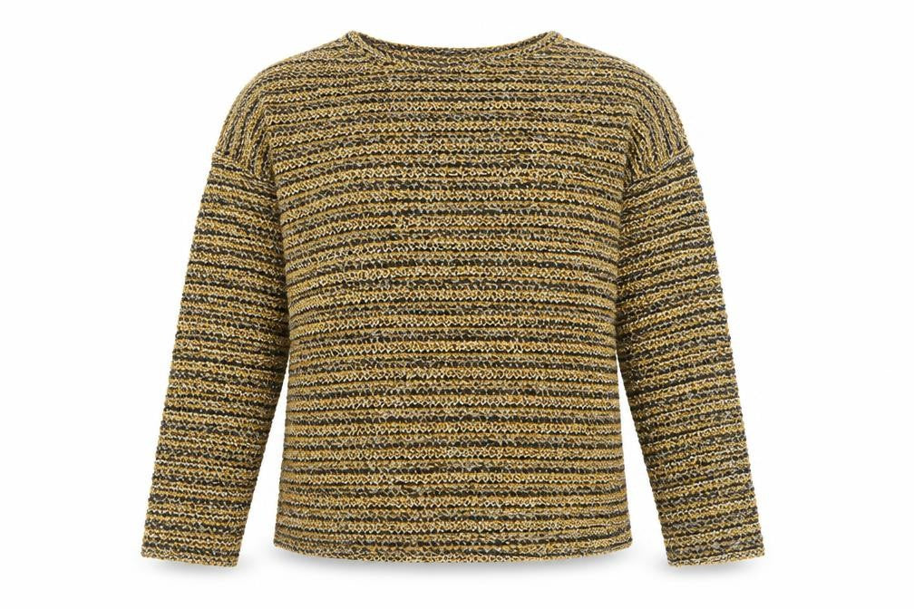 New Look Womens Yellow Round Neck Striped Polyester Pullover Jumper Size M
