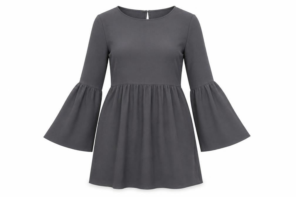 ASOS Womens Grey Polyester A-Line Size 8 Round Neck Pullover