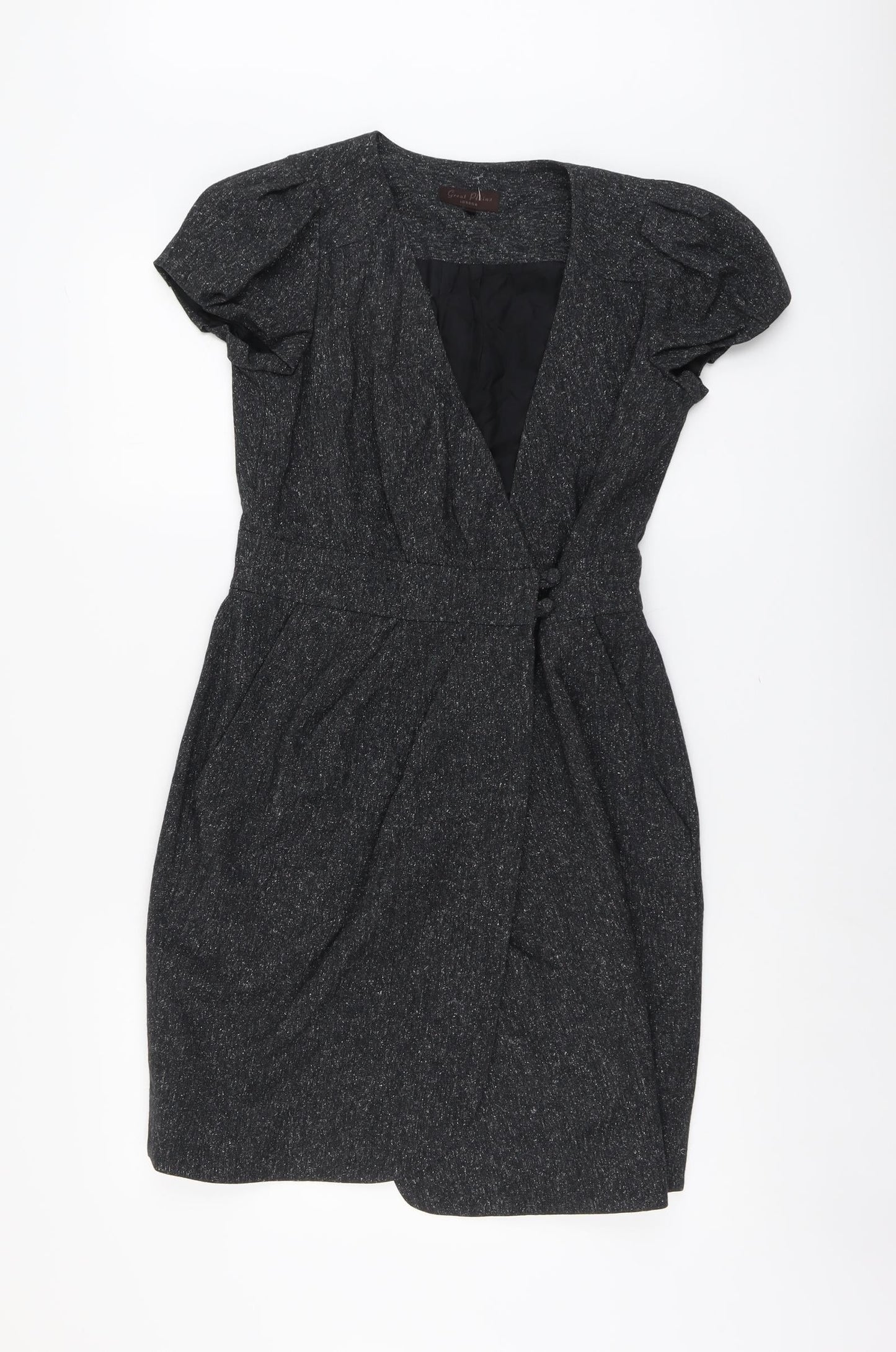 Great Plains Womens Grey Wool A-Line Size S V-Neck Pullover