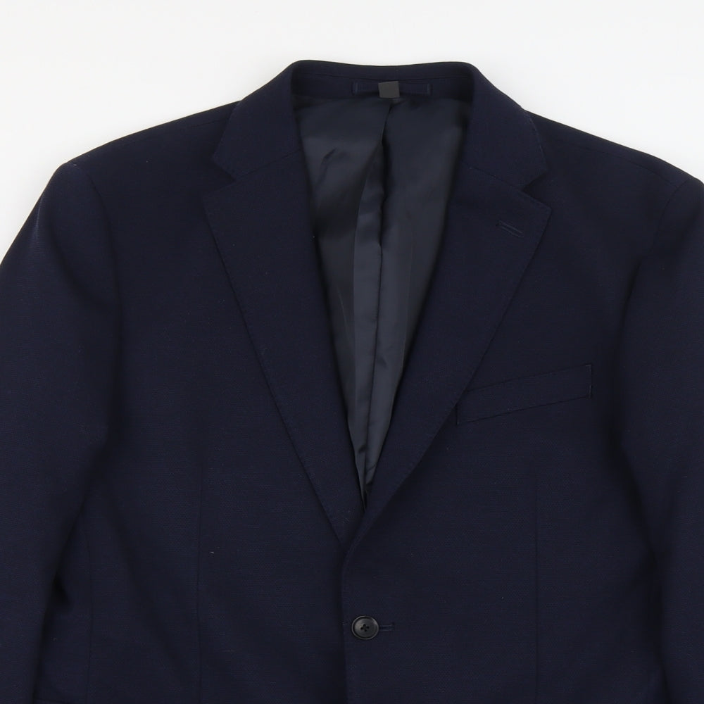 Marks and Spencer Mens Blue Polyamide Jacket Suit Jacket Size L Regular