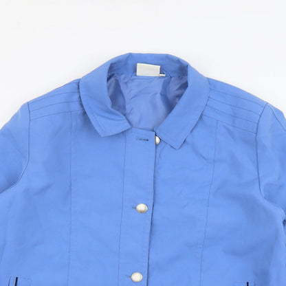 Analina Womens Blue Jacket Size 16 Button