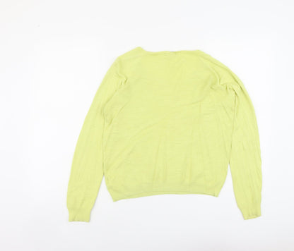 F&F Womens Green Round Neck Viscose Pullover Jumper Size 12