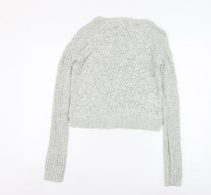 Select Womens Grey Round Neck Acrylic Pullover Jumper Size 10