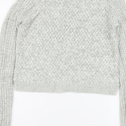 Select Womens Grey Round Neck Acrylic Pullover Jumper Size 10