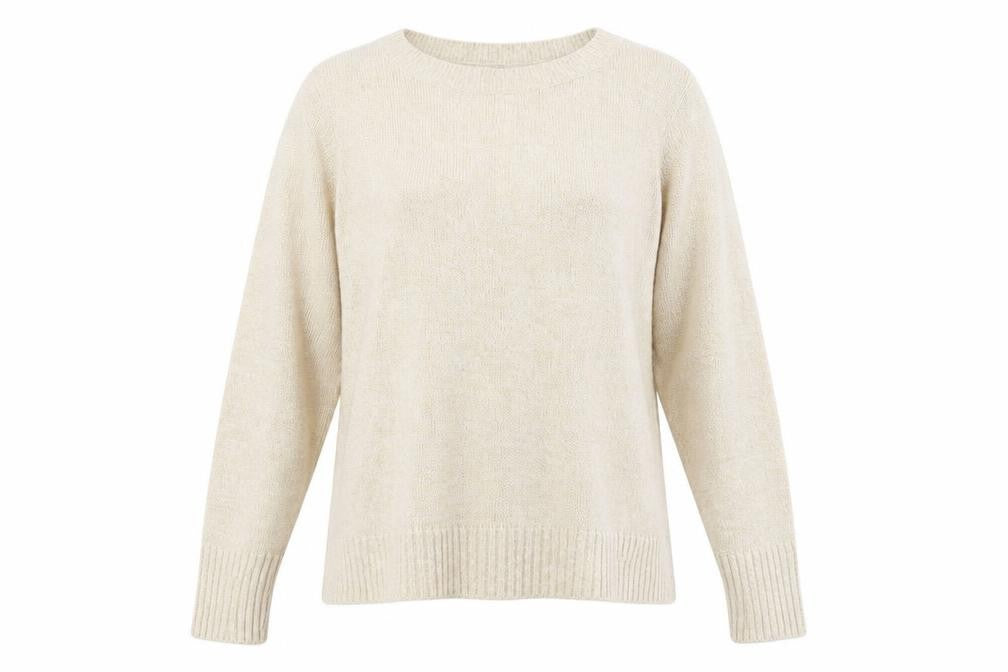 H&M Womens Beige Round Neck Acrylic Pullover Jumper Size L